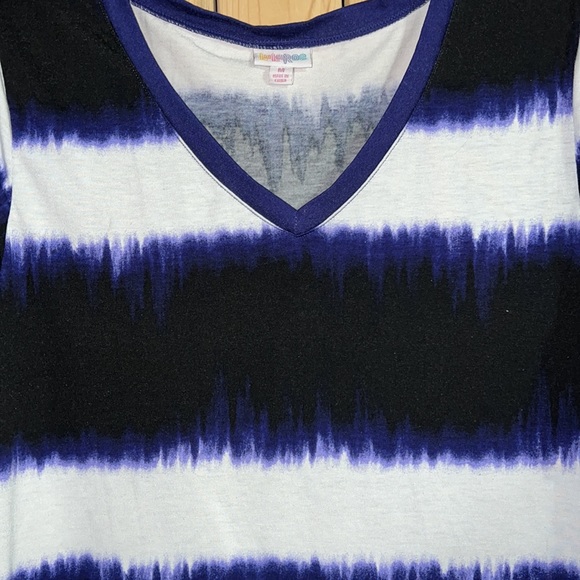 LuLaRoe Purple White Striped Shirt M - Picture 3 of 5